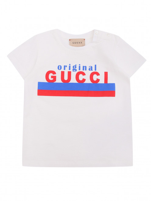 Футболка из хлопка с принтом Gucci - Общий вид