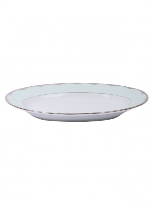Тарелка закусочная из фарфора с серебряной каймой  Haviland - Обтравка1