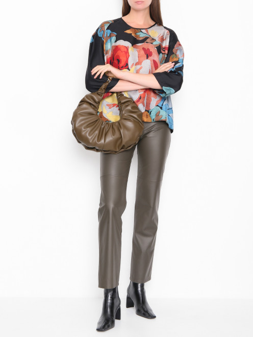 Блуза из шелка свободного кроя с узором Antonio Marras - МодельОбщийВид