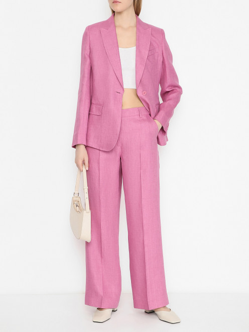 Льняные брюки прямого кроя Weekend Max Mara - МодельОбщийВид