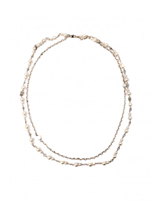 Двойное ожерелье с жемчужинами и стразами Max Mara - Общий вид