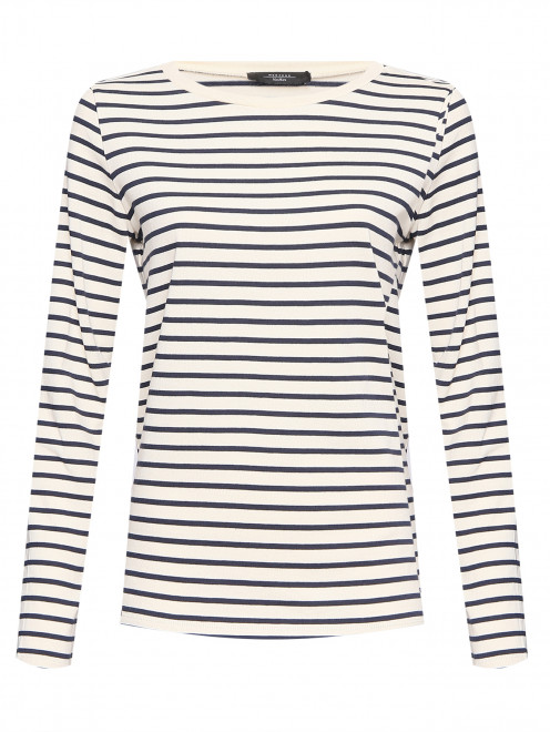 Хлопковый лонгслив с узором "Полоска" Weekend Max Mara - Общий вид