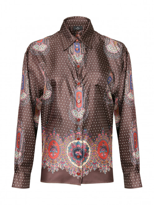 Блуза из шелка с узором Etro - Общий вид