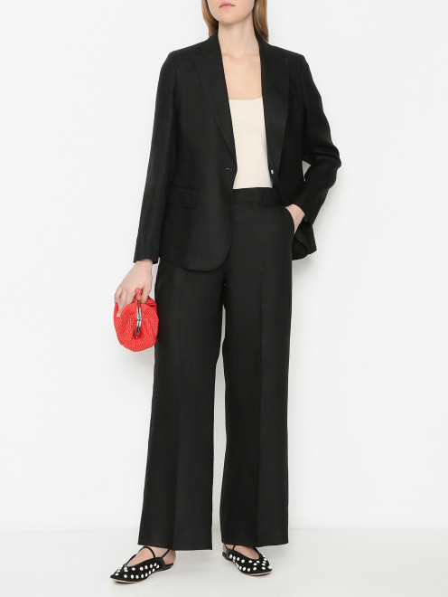 Льняные брюки прямого кроя Weekend Max Mara - МодельОбщийВид