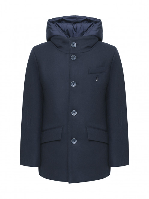 Утепленное пальто с капюшоном Herno - Общий вид