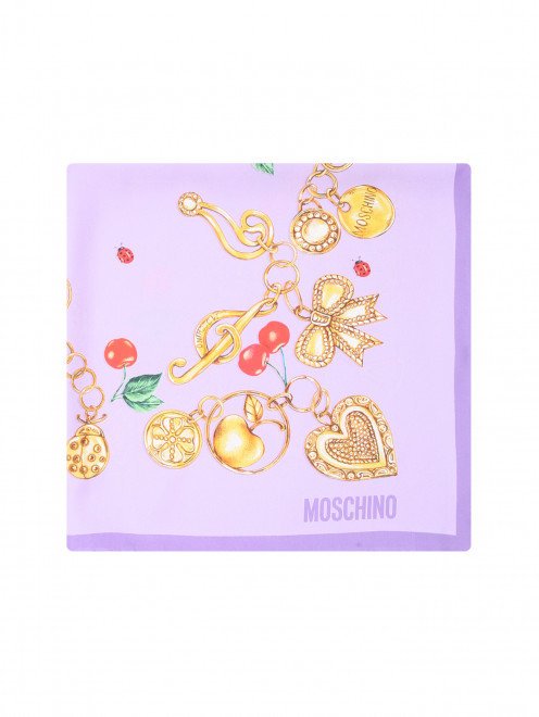 Платок из шелка с узором Moschino - Общий вид