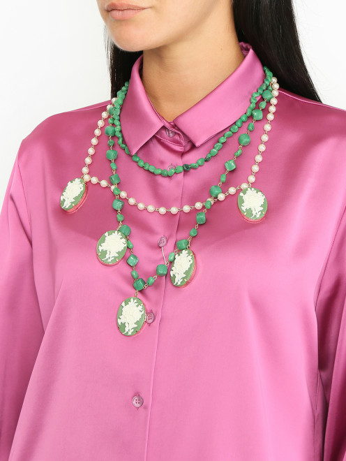 Комбинированное ожерелье из бусин Marina Rinaldi - МодельОбщийВид