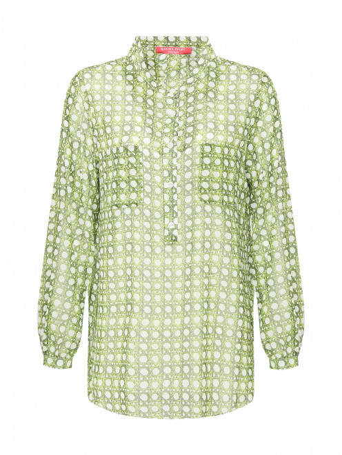 Блуза с узором и нагрудным карманом Marina Rinaldi - Общий вид