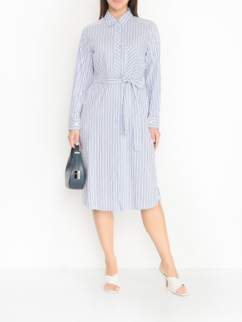 Платье-рубашка с поясом и карманами Persona by Marina Rinaldi - МодельОбщийВид