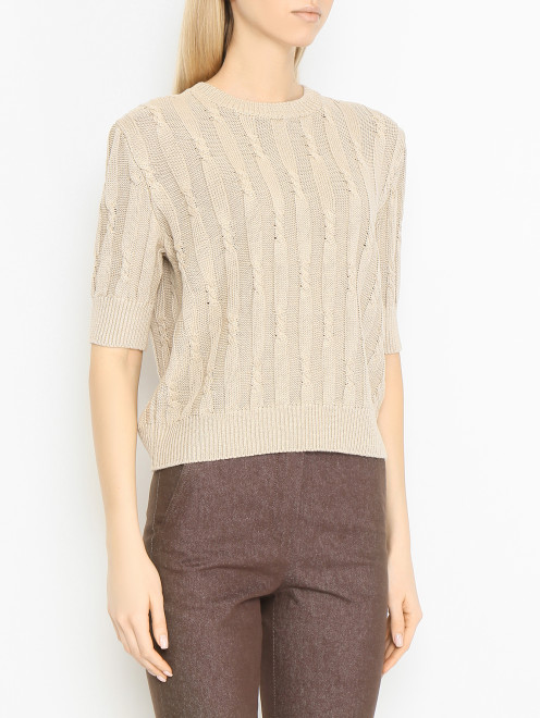 Джемпер из льна с коротким рукавом Max Mara - МодельВерхНиз