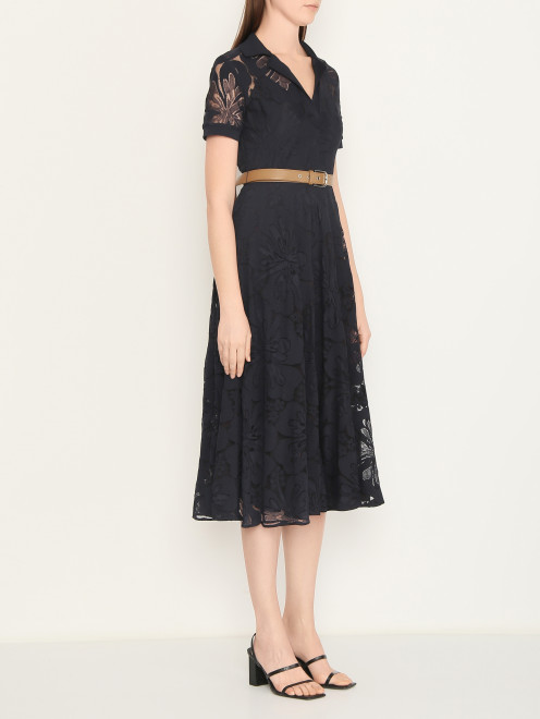 Платье с коротким рукавам и ремнем Max Mara - МодельВерхНиз