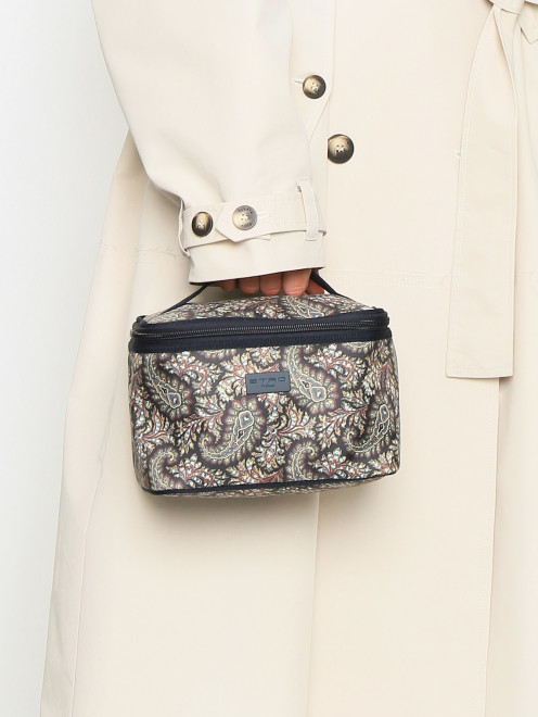 Косметичка на молнии с узором и логотипом Etro - МодельОбщийВид
