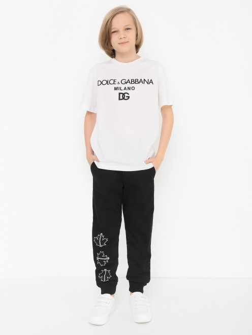 Футболка с контрастным принтом Dolce & Gabbana - МодельОбщийВид