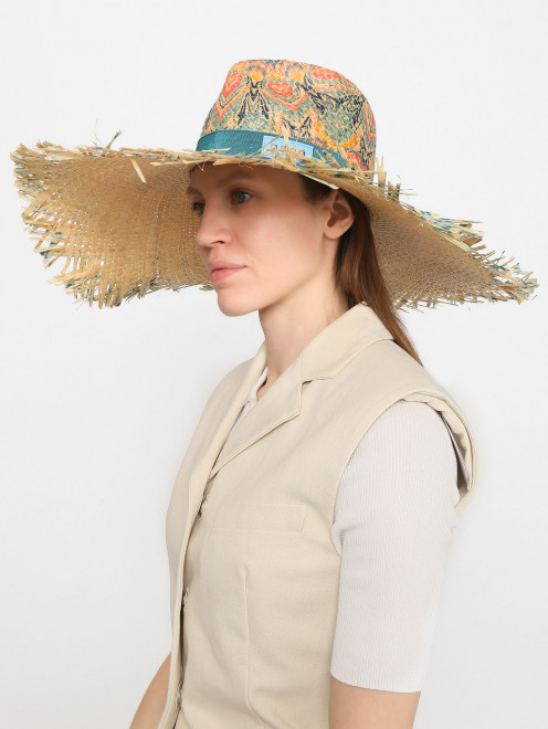 Шляпа с широкими полями с узором Etro - МодельОбщийВид