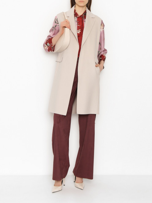 Блуза из шелка с цветочным узором Max Mara - МодельОбщийВид