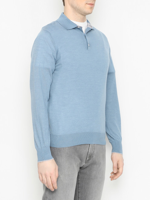 Джемпер из шерсти и шелка с воротом поло Doriani Cashmere - МодельВерхНиз