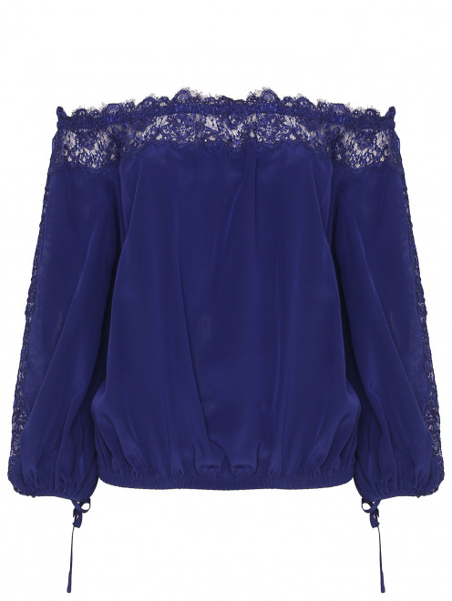 Блуза из шелка с открытыми плечами Luisa Spagnoli - Общий вид