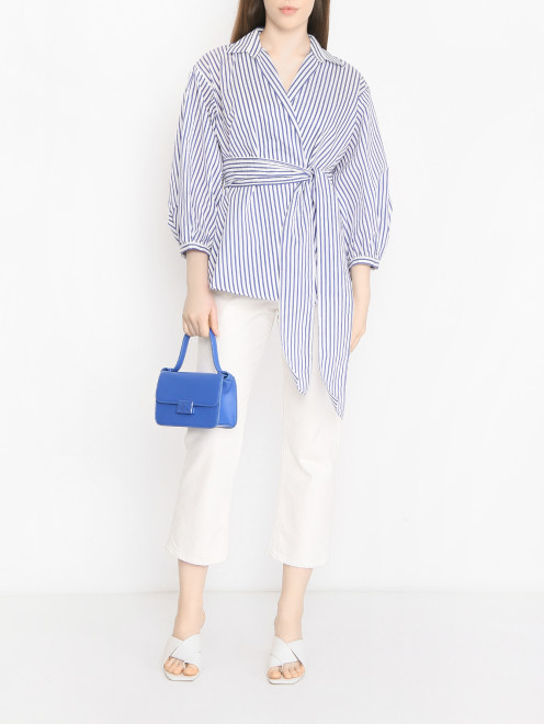 Блузка из смешанного хлопка с поясом Weekend Max Mara - МодельОбщийВид