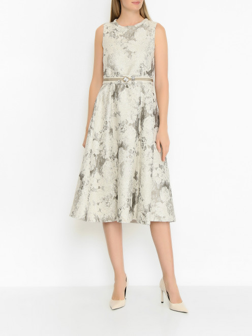 Платье из плотной ткани с декорированным поясом Max Mara - МодельОбщийВид