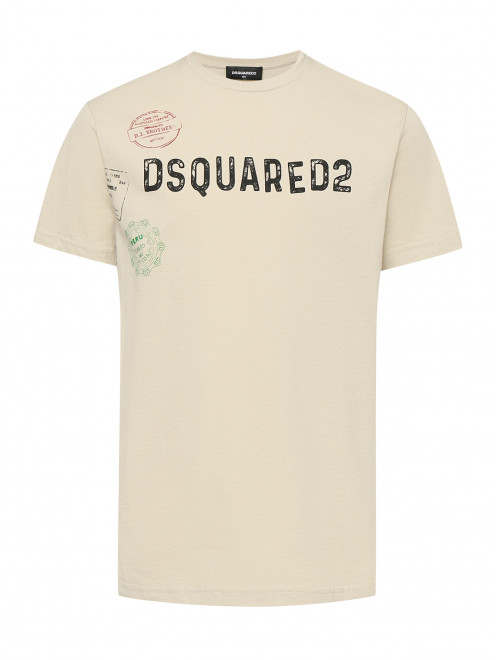 Футболка из хлопка с логотипом Dsquared2 - Общий вид