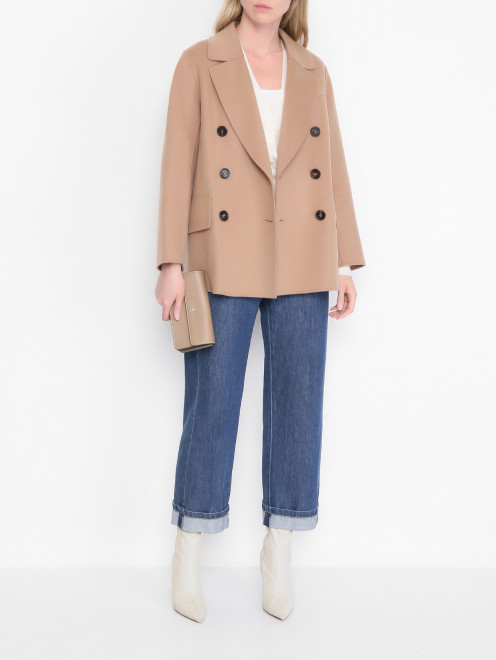 Полупальто на пуговицах из шерсти Max Mara - МодельОбщийВид