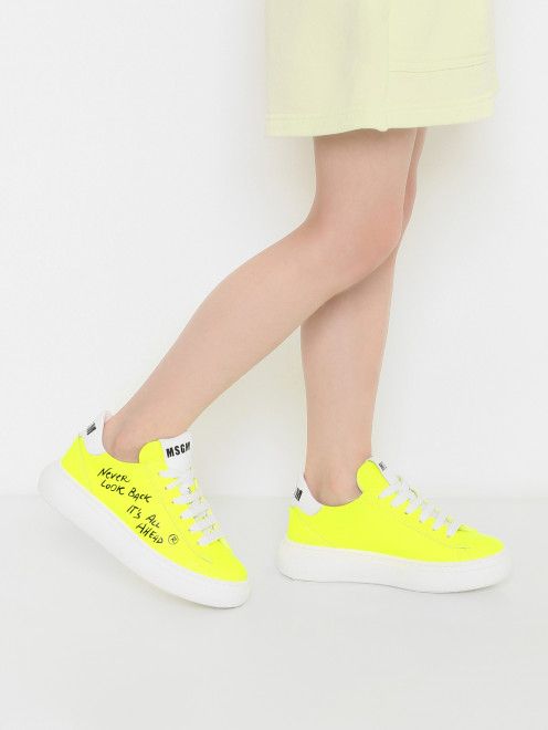 Кеды из кожи с логотипом MSGM - МодельВерхНиз