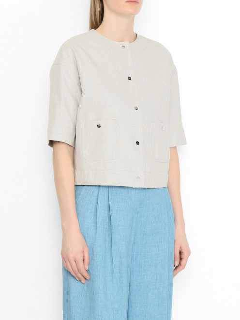 Жакет с короткими рукавами и карманами Max Mara - МодельВерхНиз