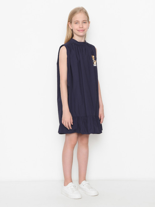 Платье из хлопка с принтом Moschino - МодельВерхНиз