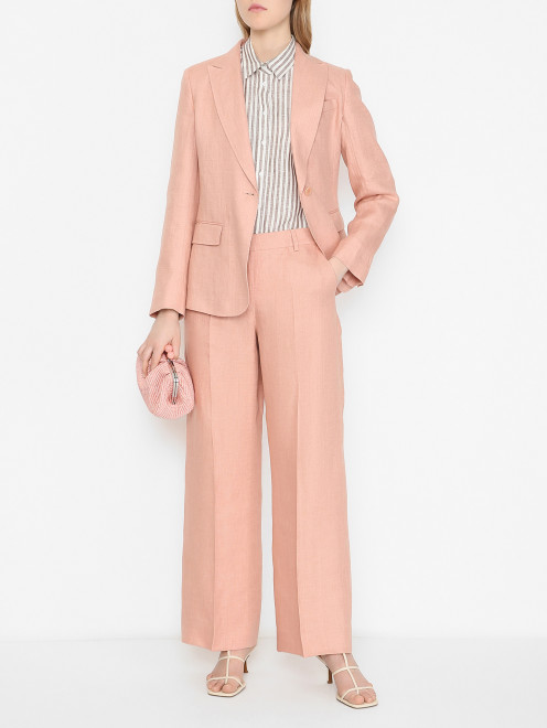Льняные брюки прямого кроя Weekend Max Mara - МодельОбщийВид