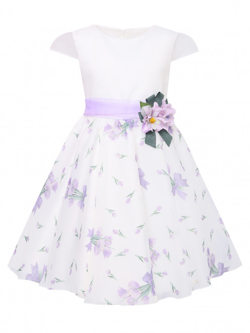 Платье с акцентной брошью-цветком Treapi - Общий вид
