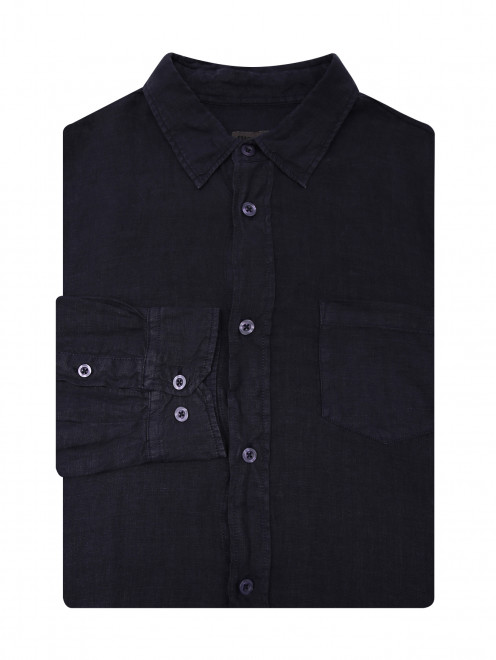 Однотонная рубашка из льна Blauer - Общий вид