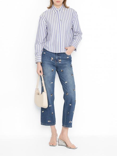 Джинсы из хлопка с декором Weekend Max Mara - МодельОбщийВид