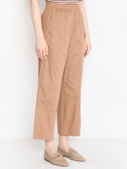 Брюки из хлопка на резинке Weekend Max Mara - МодельВерхНиз
