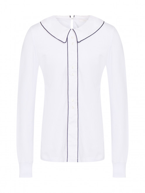 Трикотажная блуза с контрастной отделкой Treapi - Общий вид