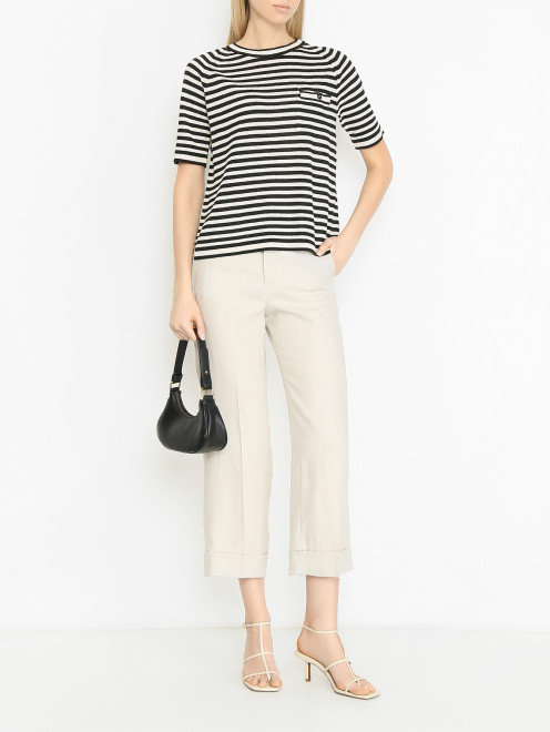 Брюки из льна с подворотами Max Mara - МодельОбщийВид