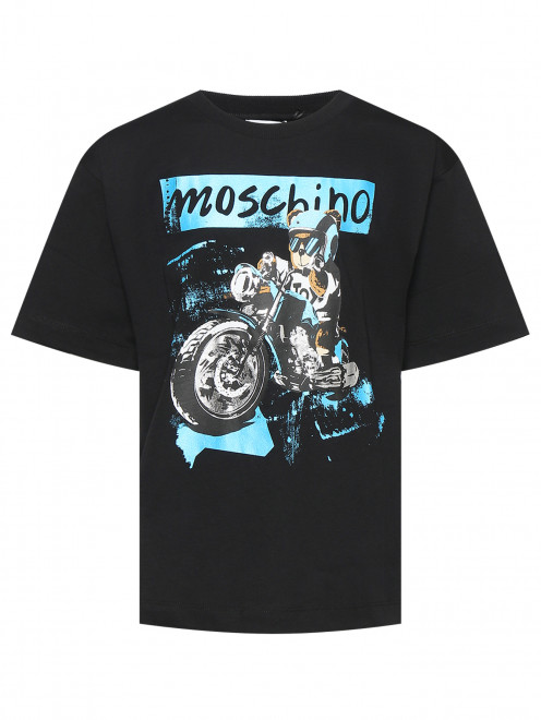 Футболка из хлопка с принтом Moschino - Общий вид