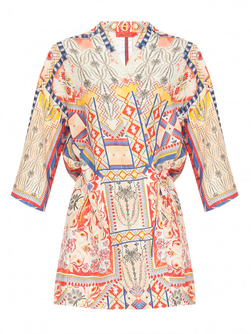 Платье-мини из шелка с узором Max&Co - Общий вид
