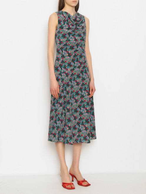 Платье-макси из шелка с цветочынм узором Weekend Max Mara - МодельВерхНиз