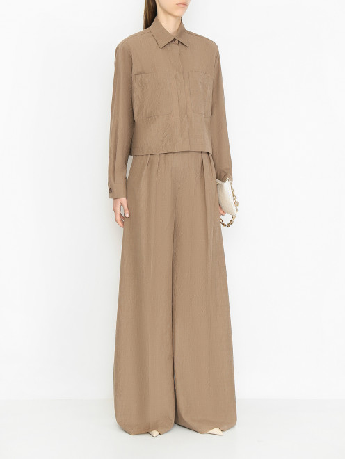 Шерстяная блуза из жатой ткани Max Mara - МодельОбщийВид