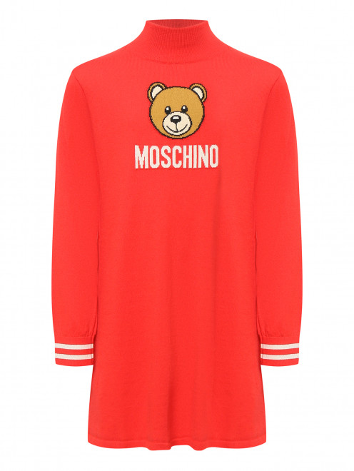 Платье из хлопка с рисунком Moschino - Общий вид