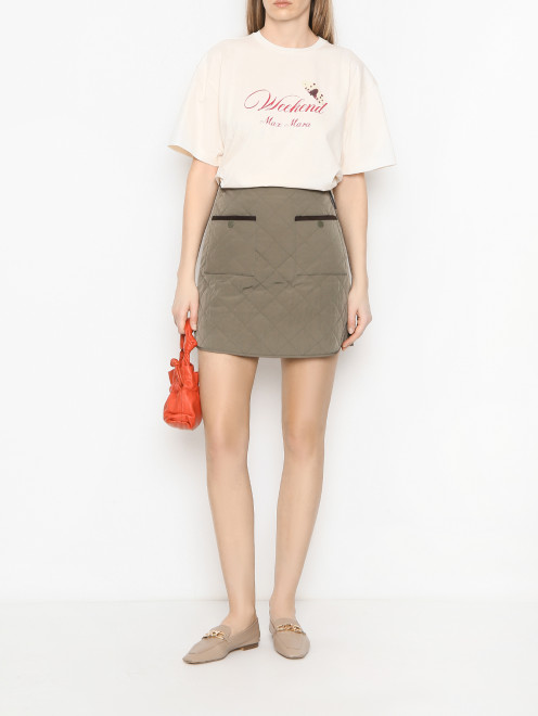 Футболка из хлопка с принтом Weekend Max Mara - МодельОбщийВид