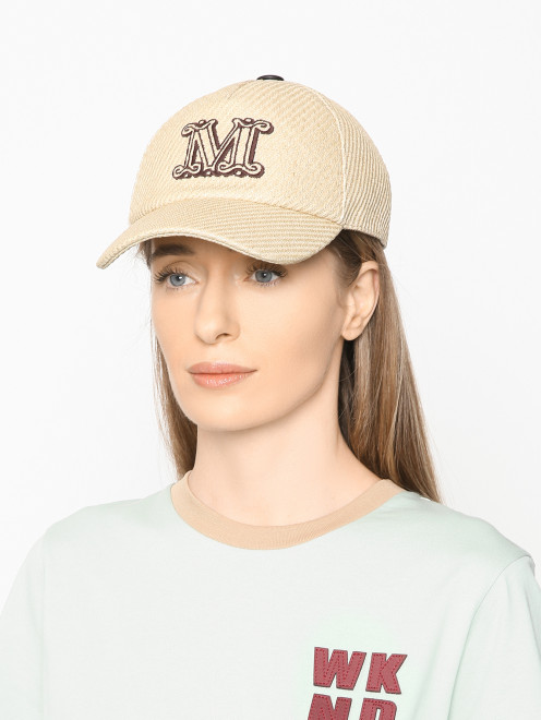 Бейсболка из вискозы с логотипом Max Mara - МодельОбщийВид