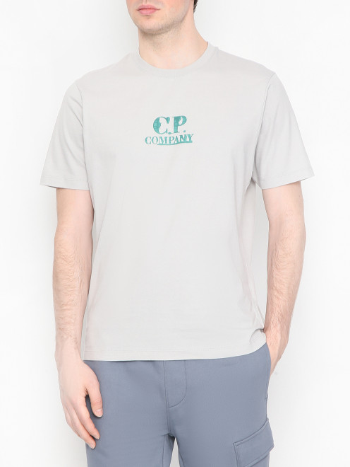 Футболка из хлопка с логотипом C.P. Company - МодельВерхНиз