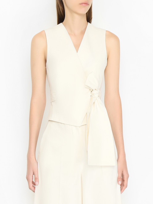 Жилет из хлопка с поясом Max Mara - МодельВерхНиз