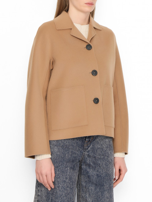 Полупальто из шерсти с карманами Weekend Max Mara - МодельВерхНиз