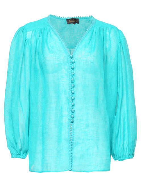 Блуза в бохо-стиле из льна Luisa Spagnoli - Общий вид