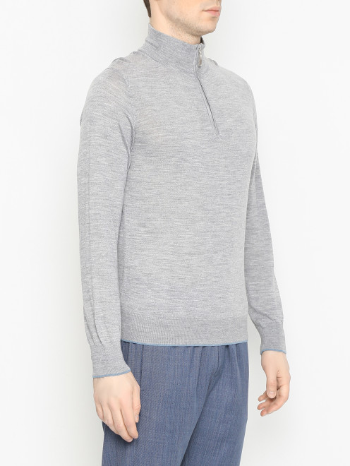 Кардиган с замком воротником из шерсти и шелка Doriani Cashmere - МодельВерхНиз