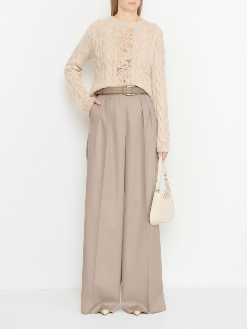 Джемпер из смешанной шерсти с декором Max Mara - МодельОбщийВид