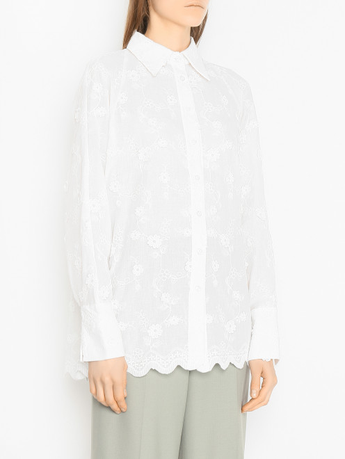 Рубашка из хлопка с цветочной вышивкой De Moi - МодельВерхНиз