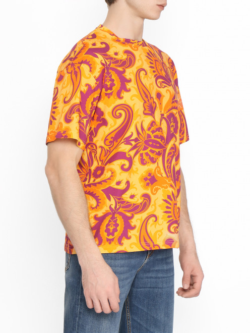 Футболка из хлопка с узором Etro - МодельВерхНиз